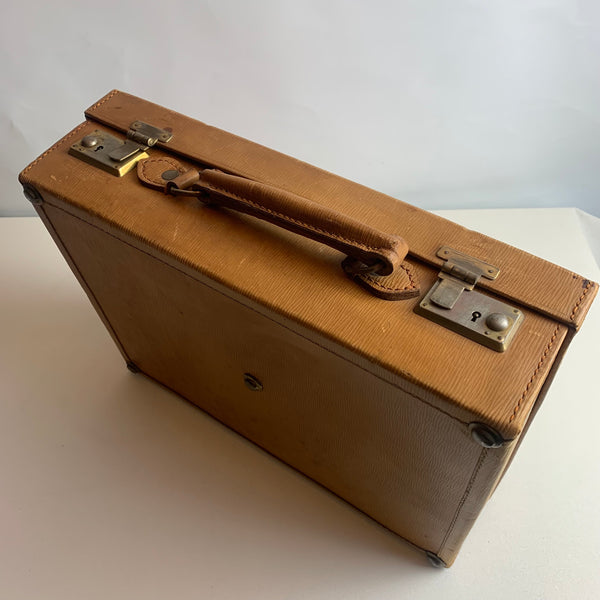 Antiker Leder Kosmetik Koffer mit Inhalt