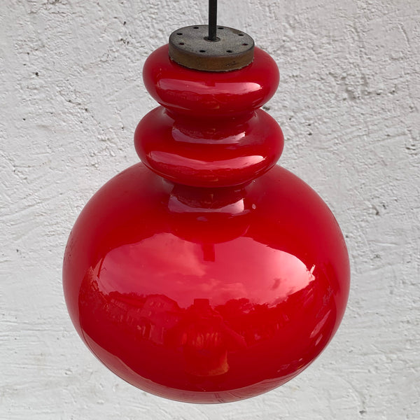 Rote Deckenlampe von Peill und Putzler