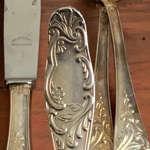 Versilbertes Jugendstil Besteck