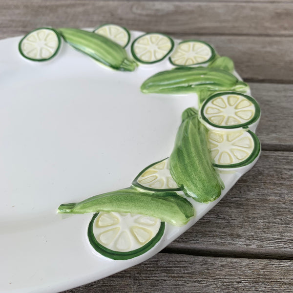 Bassano italienische Keramik Ovale mediterrane Antipastiplatte