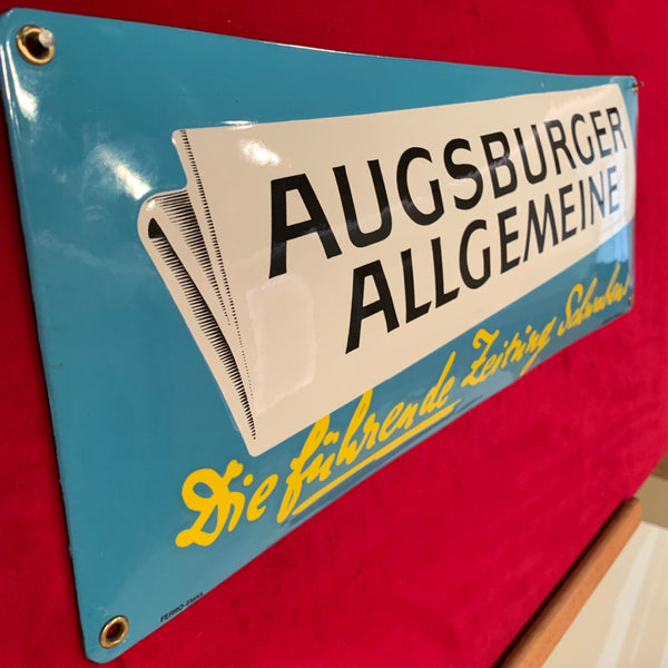 Emailleschild der Augsburger Allgemeine Zeitung