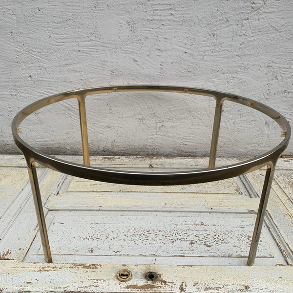 Vintage großer runder Couchtisch mit Rauchglasplatte