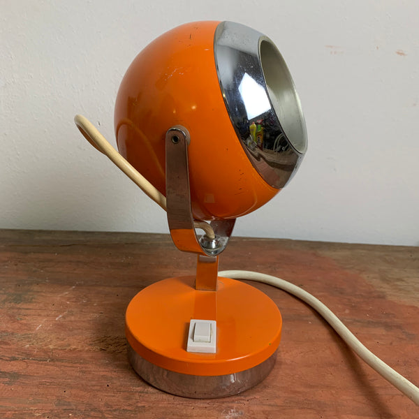Orangene Space Age Kugel Lampe