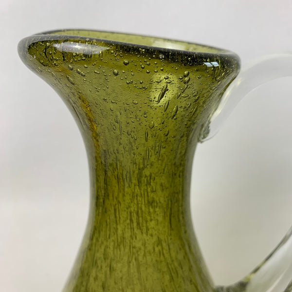 Vintage Kanawha Green Crackle Glas Karaffe