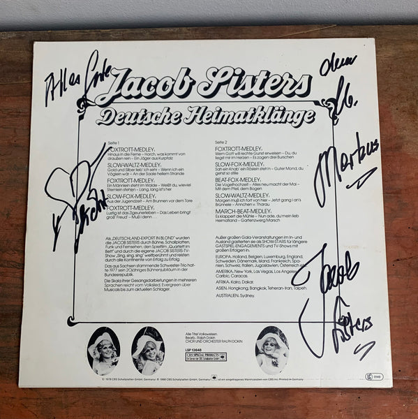 Autogramm auf LP Rosi von den Jacob Sisters
