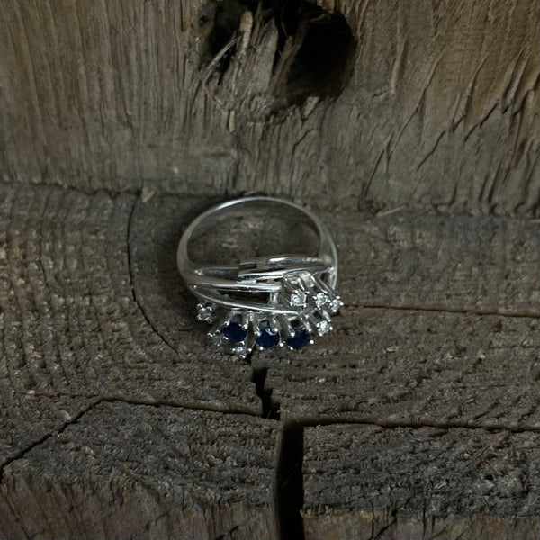 Ring Weißgold 585er mit Brillanten / Saphiren