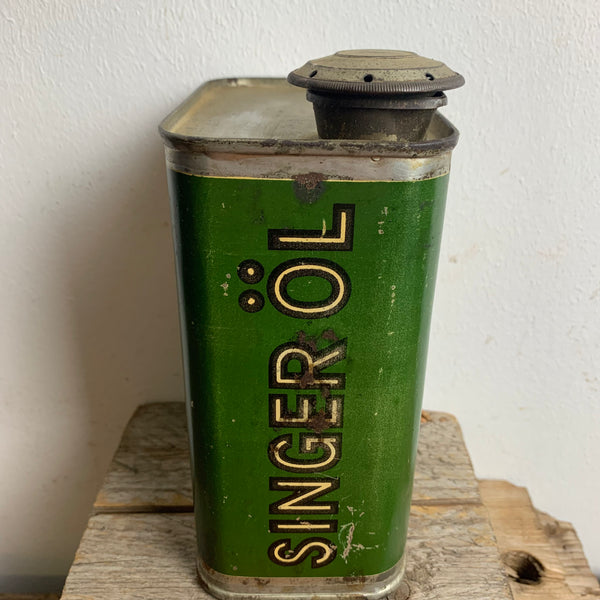 Vintage Blechdose Singer Nähmaschinen Öl
