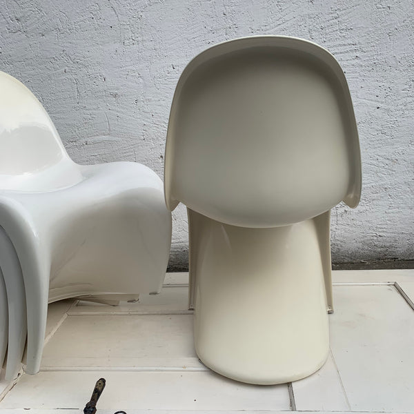 Vintage Pantonstuhl Panton Chair von Verner Panton für Fehlbaum Herman Miller in weiß