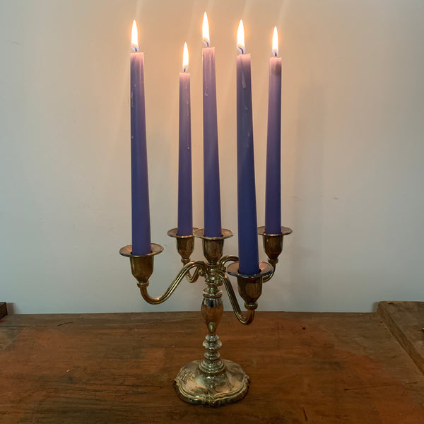 Vintage versilberter fünfarmiger Kerzenständer