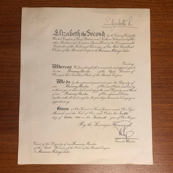 Original Ehrenauszeichnung von Queen Elisabeth II