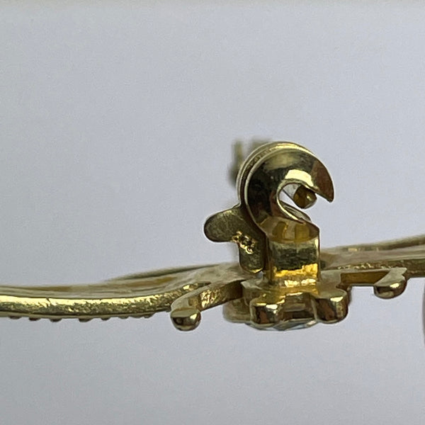 Libelle Brosche Gold mit Auquamarin
