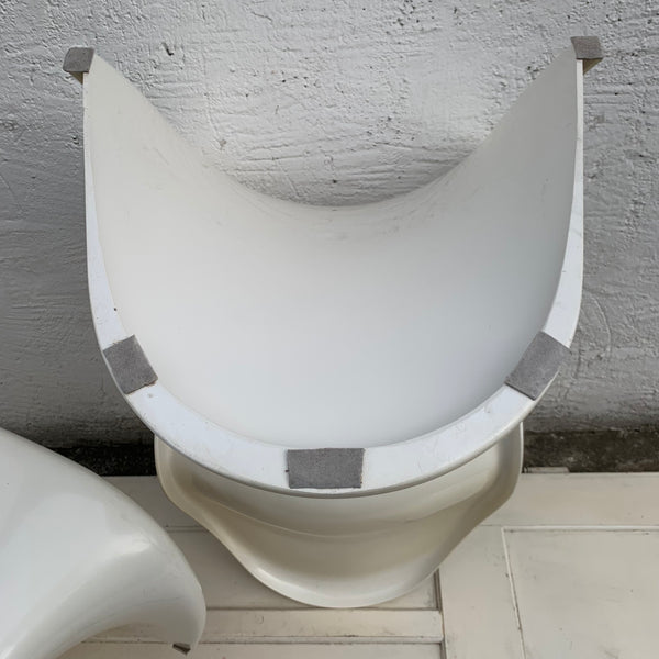 Vintage Pantonstuhl Panton Chair von Verner Panton für Fehlbaum Herman Miller in weiß