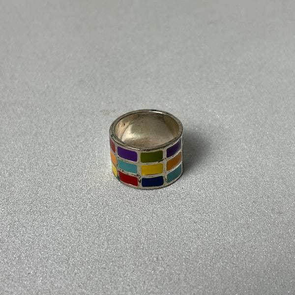 Vintage 70er Jahre Regenbogen Ring