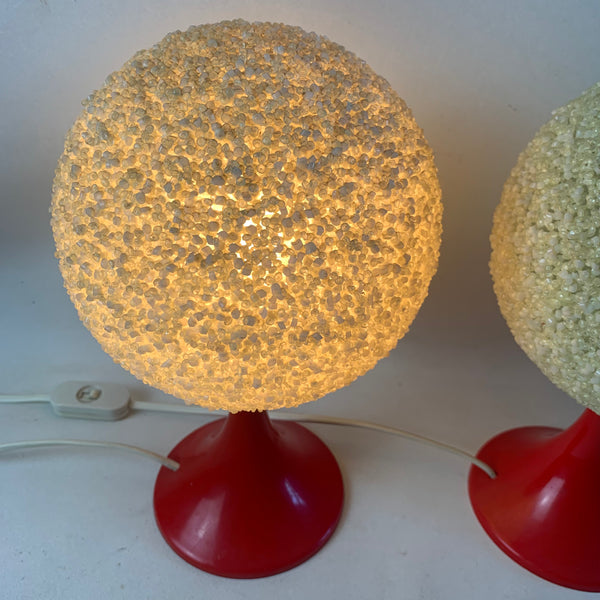 2 Granulat Kugel Nachttisch Lampen
