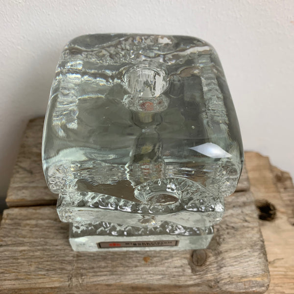 Vintage Blockkristall Solifleur Vase