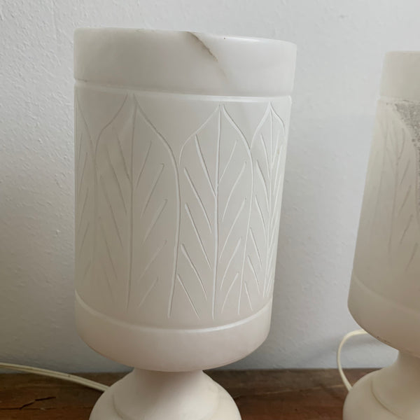 Ein paar vintage Nachttischlampen aus Alabaster