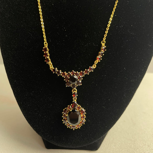 Granat Collier mit Armband Gold