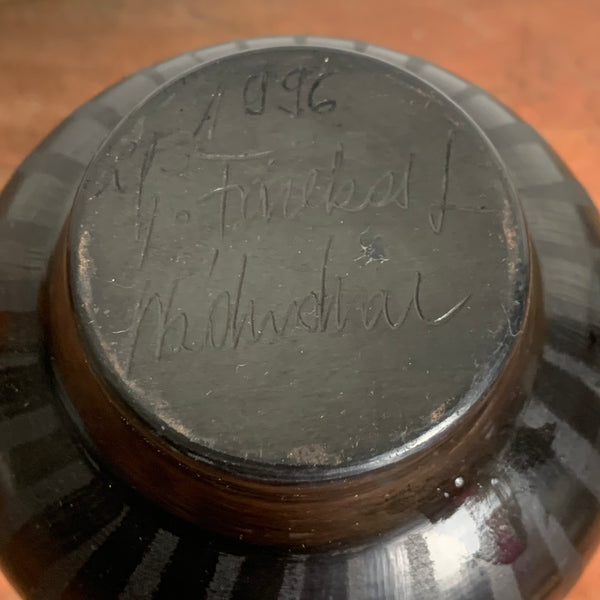 Black Pottery Vase von Istvan Fazekas aus Nadudvar in Ungarn