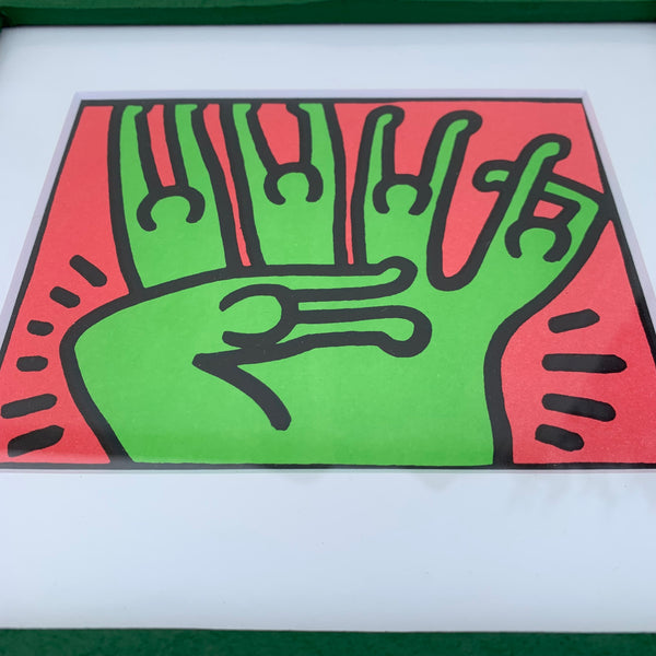 Kunstdruck von Keith Haring Woodstone Rahmen