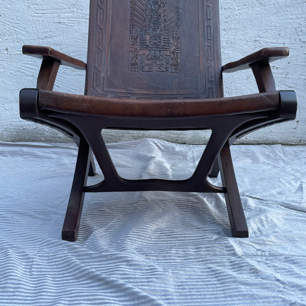 Leder-Klappstuhl von Angel I. Pazmino
