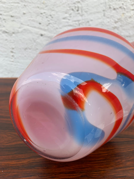 Große schwere dreifarbige Murano Vase