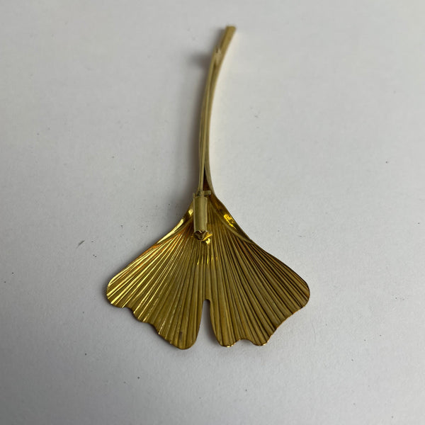 Goldbrosche Ginkgoblatt