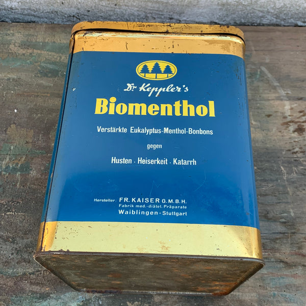 Große alte Blechdose Dr. Kepplers Biomenthol