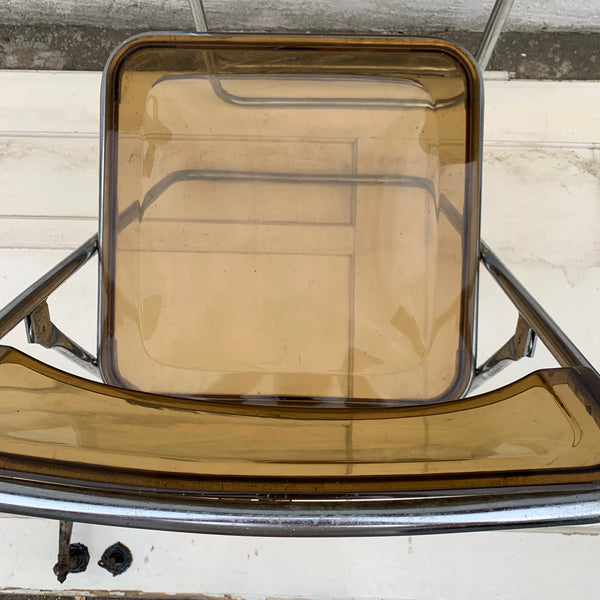 2 Acryl Klappstühle Lucite von Giancarlo Piretti im Plia Stil
