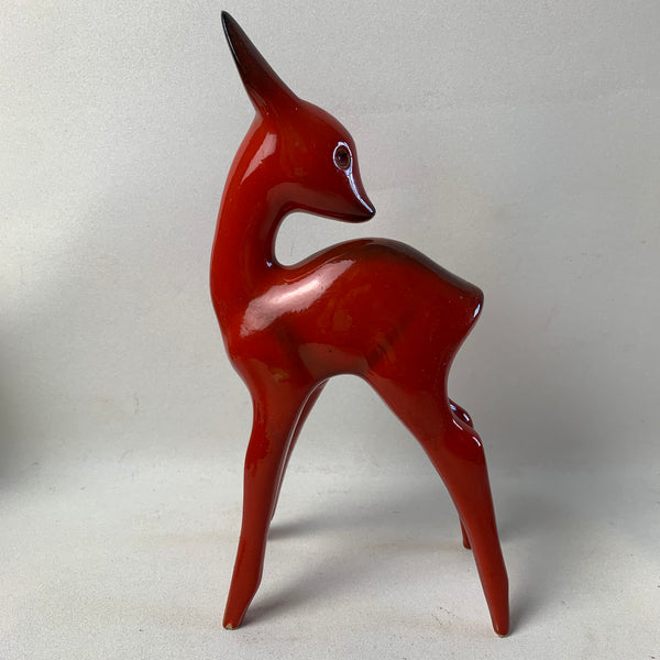 Rotes Reh Keramik von Cortendorf
