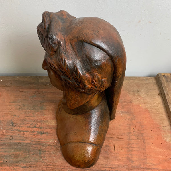 Büste von Dante Ton Bronze patiniert