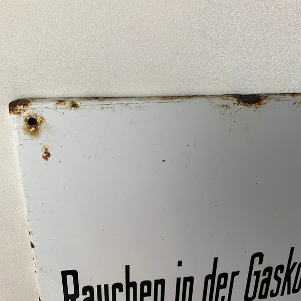 Emaille Schild Rauchen in der Gaskokerei verboten