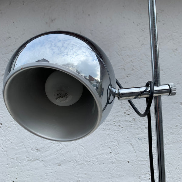 Vintage Stehlampe Chrom Kugel