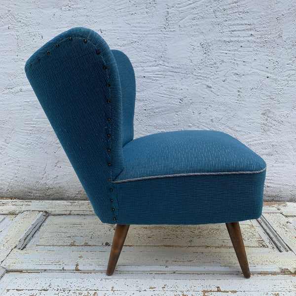 Mid Century Cocktailsessel in blau
