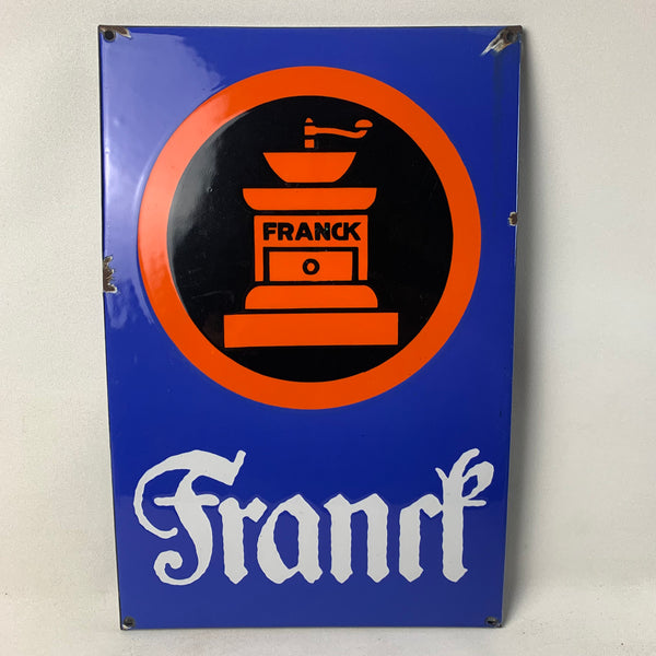 Emaille Schild Franck rote Kaffeemühle
