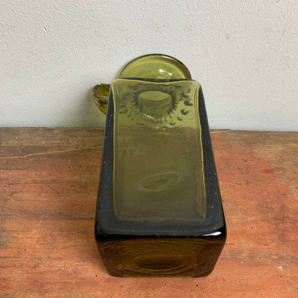 Vintage grüne Glasvase