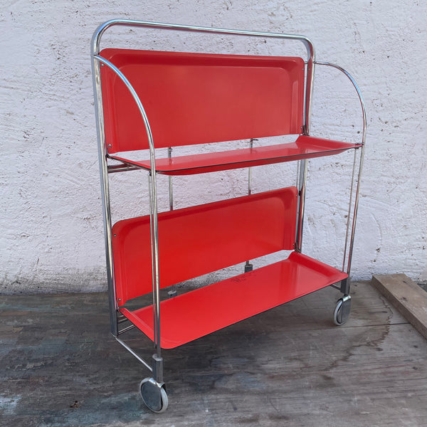 Klappbarer Dinett Barwagen von Bremshey Solingen in orange