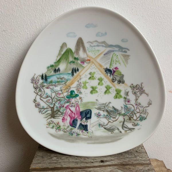 Vintage Kunst Teller von Bele Bachem für Rosenthal
