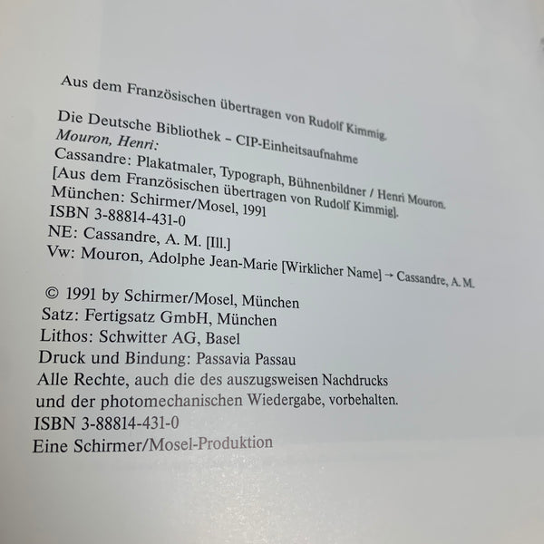 Buch Cassandre Plakatmaler Typograph Bühnenbildner