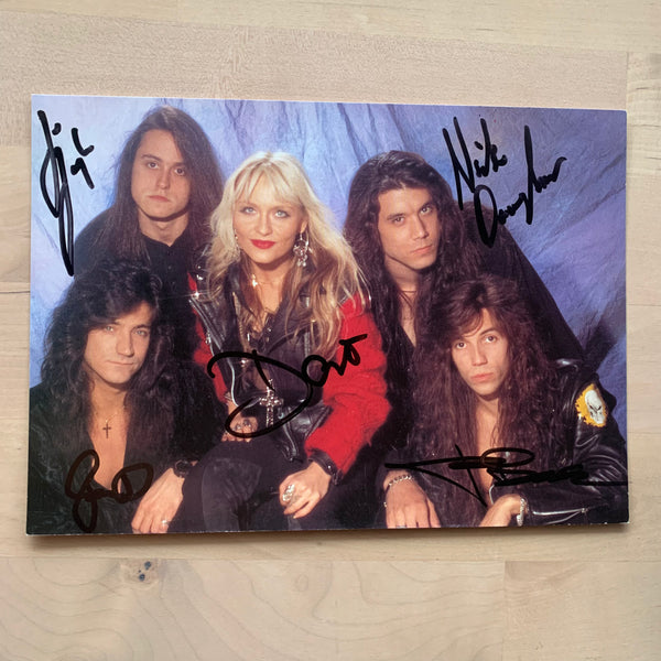 Autogramm Doro Pesch und Band Warlock