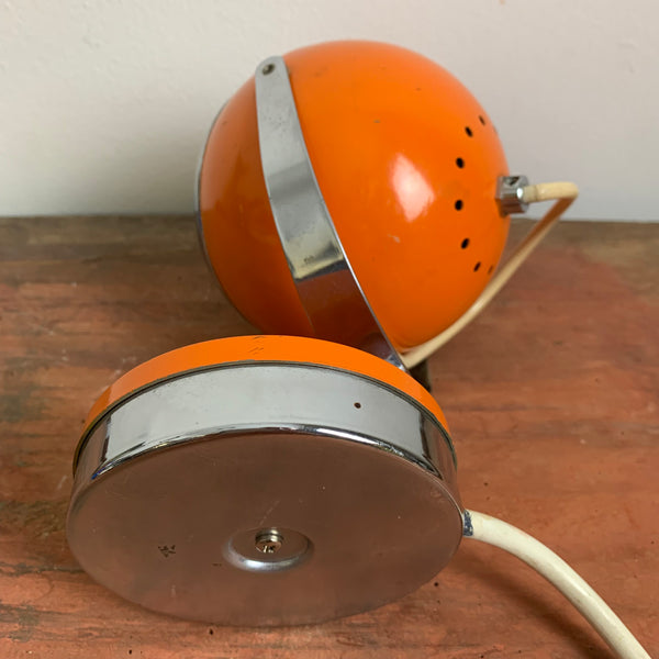 Orangene Space Age Kugel Lampe