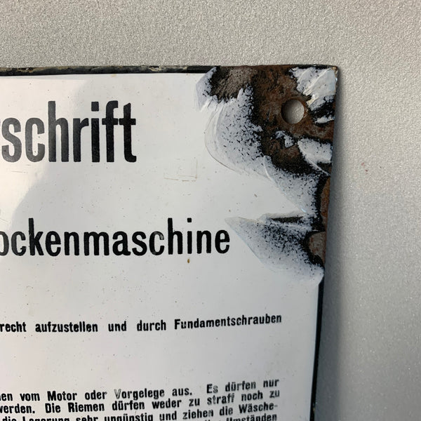 Emaille Schild Senking
