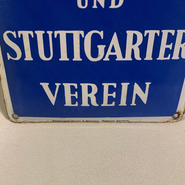 Emaille Schild Allianz und Stuttgarter Verein