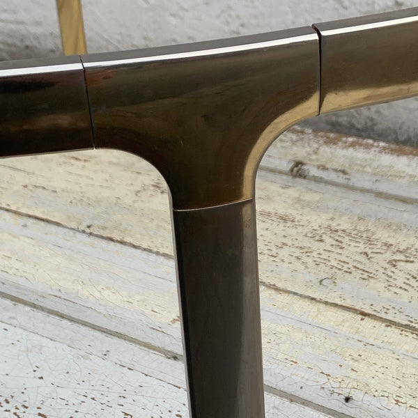 Vintage großer runder Couchtisch mit Rauchglasplatte