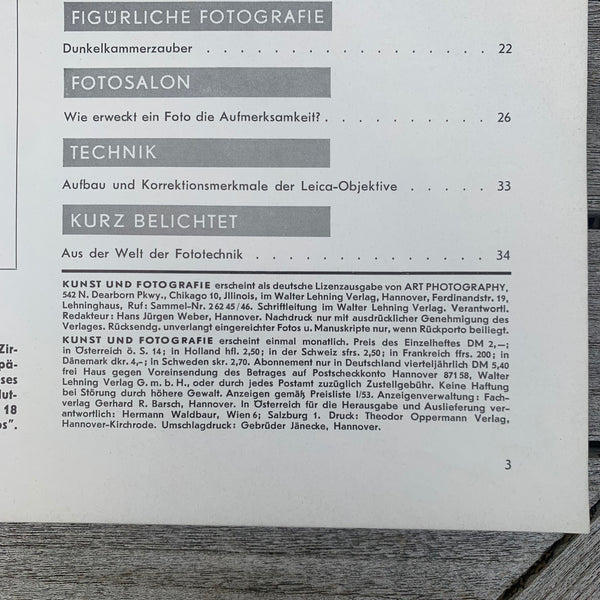 Magazin Kunst und Fotografie Januar 1955