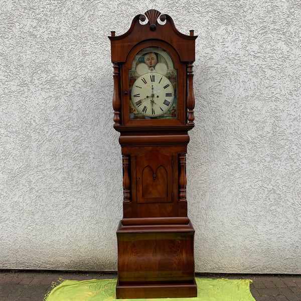 Viktorianische Standuhr mit Mond und Schiff um 1830