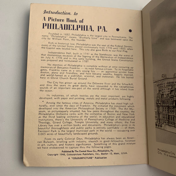 Vintage Buch Reiseführer Philadelphia the City of Brotherly Love