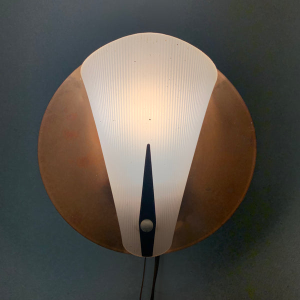 Mid Century Wandlampe aus Kupfer