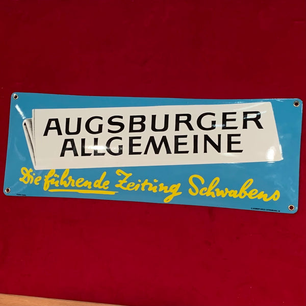 Emailleschild der Augsburger Allgemeine Zeitung