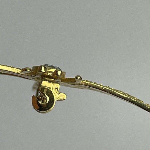 Libelle Brosche Gold mit Auquamarin