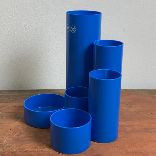 Vintage Stifthalter Utensilo blau